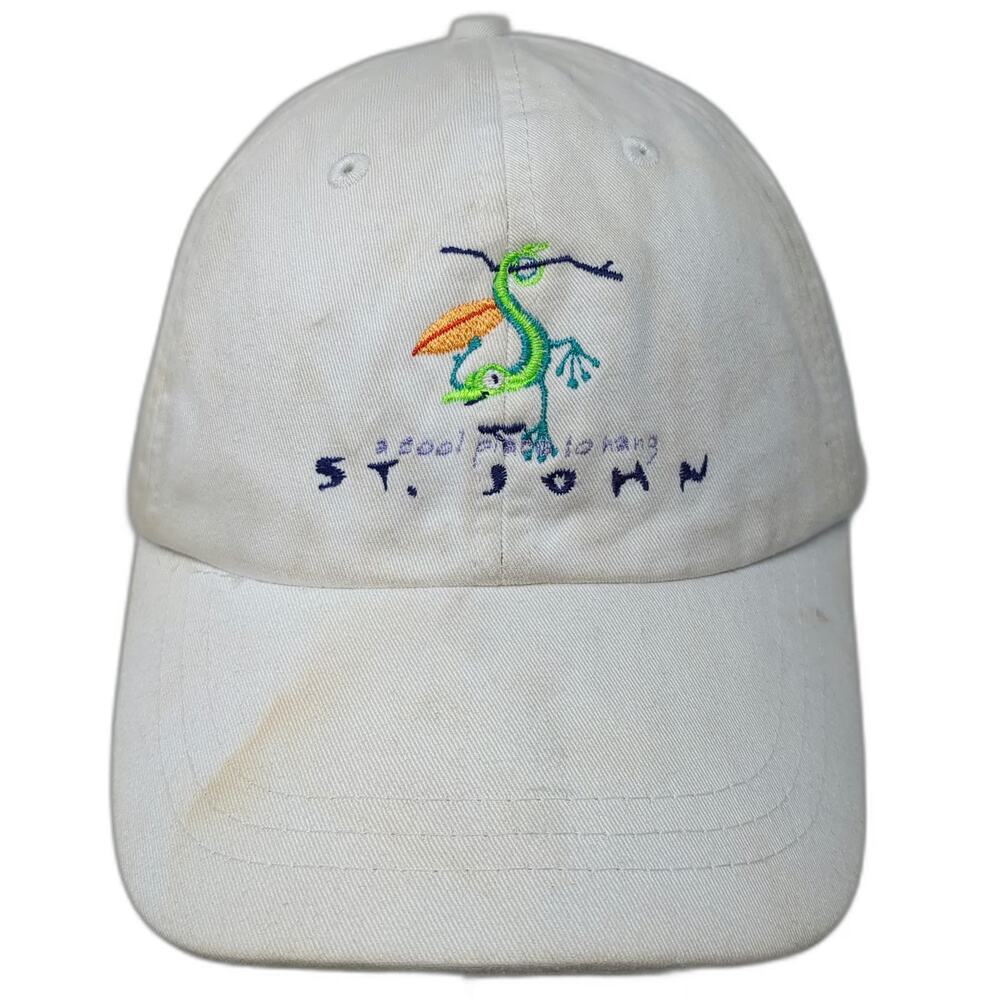 Adams Baseball Cap White OSFM St. John Chameleon Slideback Travel Souvenir Hat